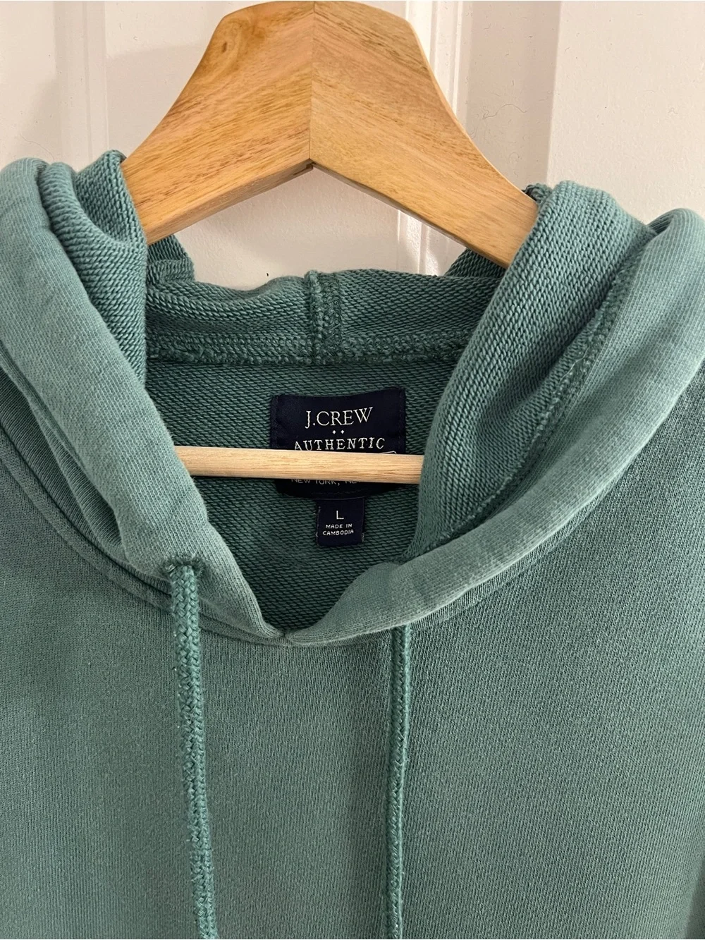 J. Crew Authentic Fleece Pullover Hoodie for Men- Large
